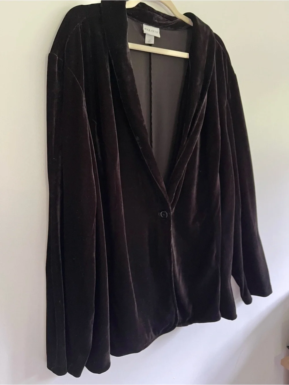Ava & Viv 4X Black Velvet Button Blazer Jacket Whimsigoth Romantic Luxury Fancy